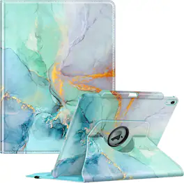 Fintie - Rotating Case for iPad Air 13-inch M4/M3/M2 (2026/2025/2024) | 360° Swivel Stand Shockproof Protective Cover - Emerald Marble
