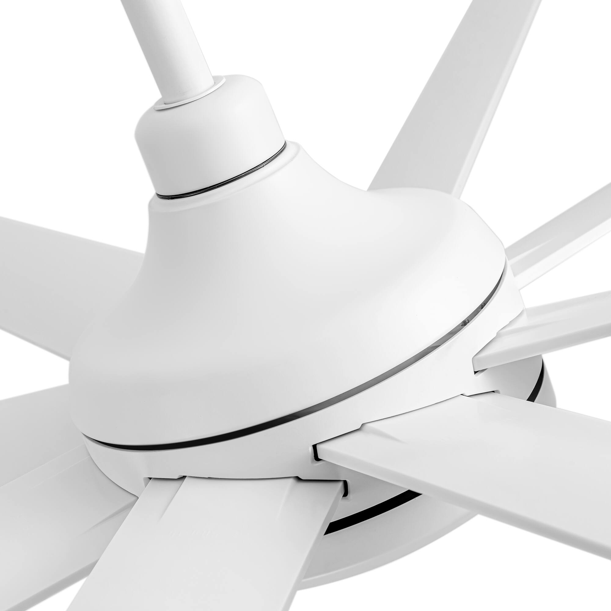 Alt View 9. Breezary - 65-Inch Ceiling Fan with 8 ABS Blades, 6-Speed DC Motor, Remote Control with Timer, 2 Downrods, Light/No-Light Options - Minimalist white(No Light).