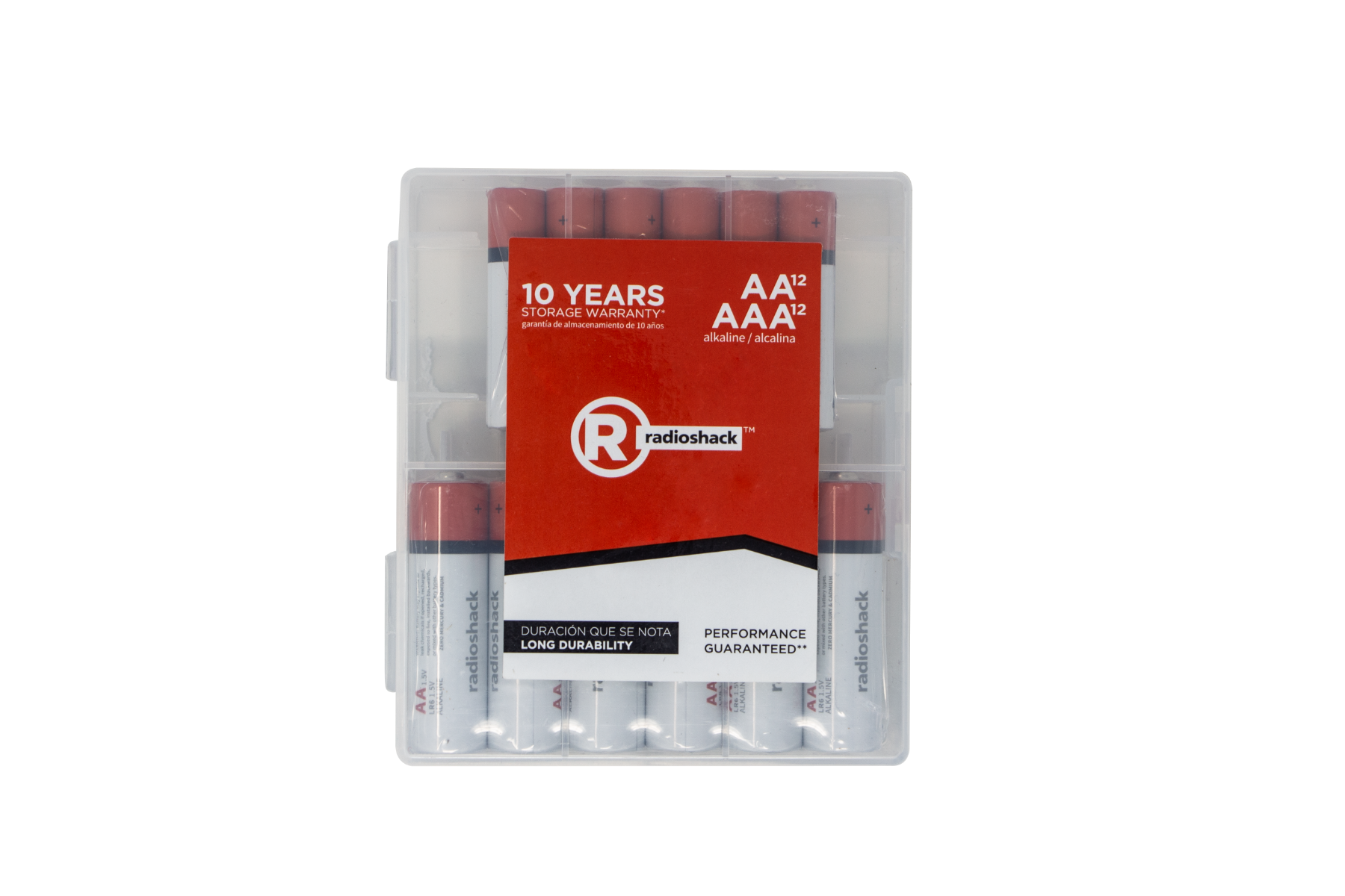 RadioShack - Alkaline Battery Pack with 12 AA and 12 AAA in Plastic Box