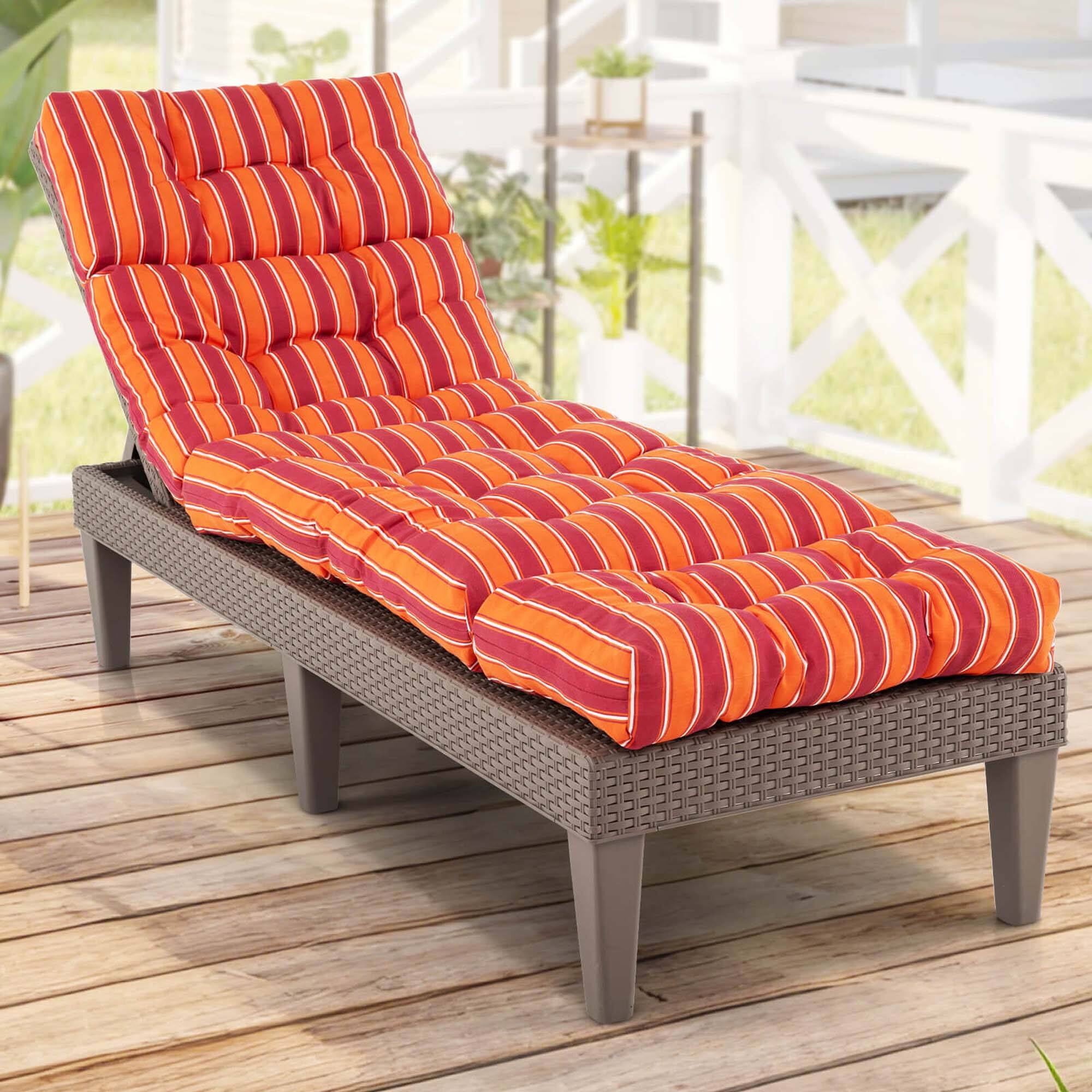Alt View 1. Costway - Costway 73" Lounge Chaise Cushion Padded Recliner Cushion Indoor Outdoor - Dark Orange.