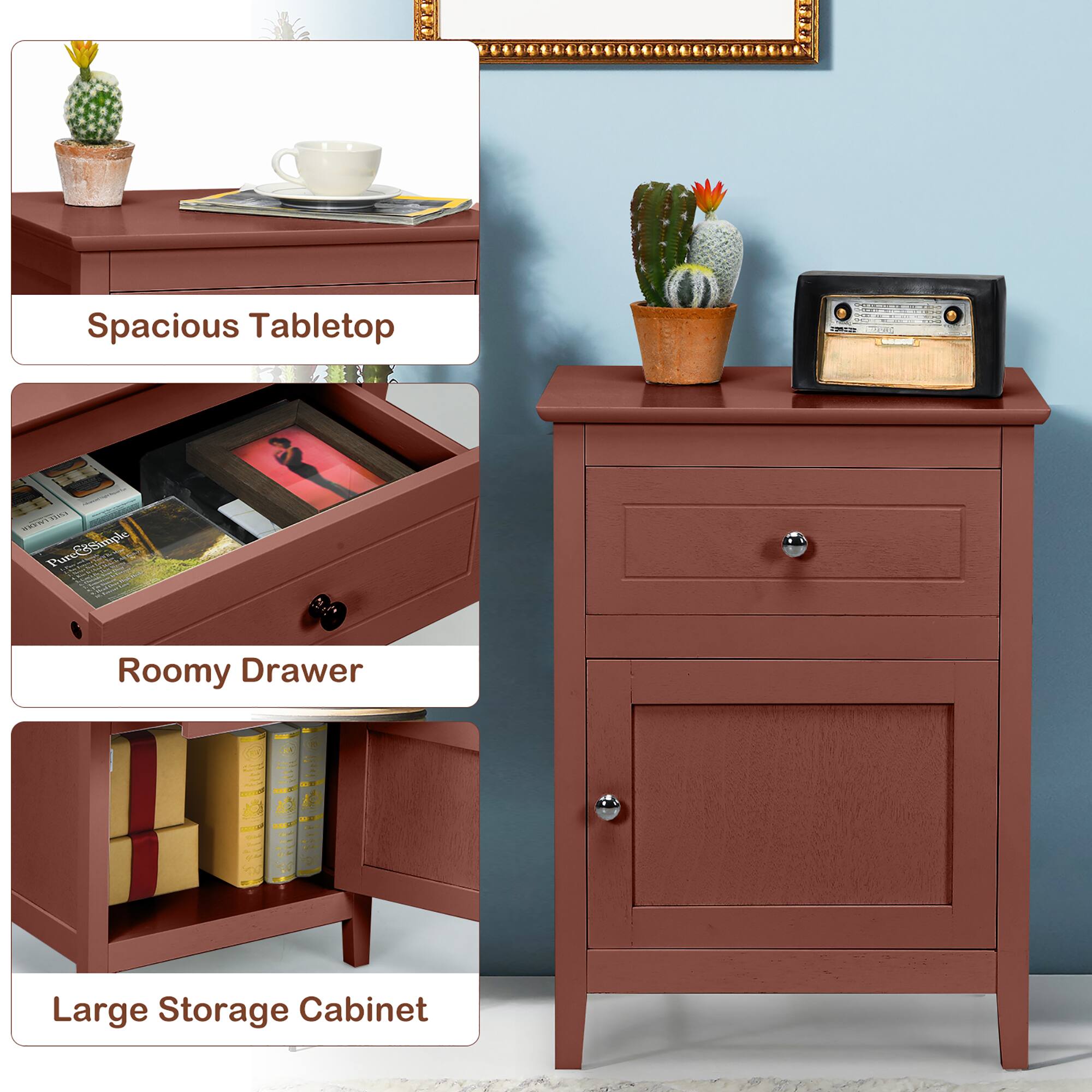 Spacious Tabletop   Roomy Drawer   Large Storage Cabinet