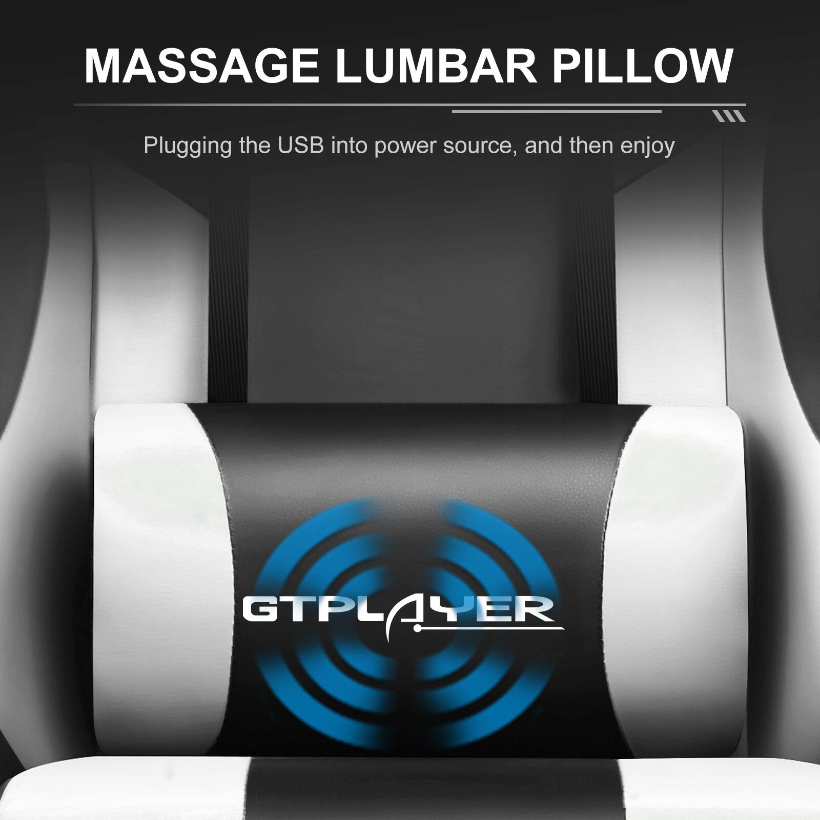 MASSAGE LUMBAR PILLOW  
Plugging the USB into power source, and then enjoy  

GTPLAYER