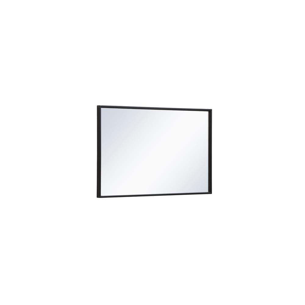 Left. Elegant Decor - Metal frame rectangle mirror 18x28 inch in black - Black.