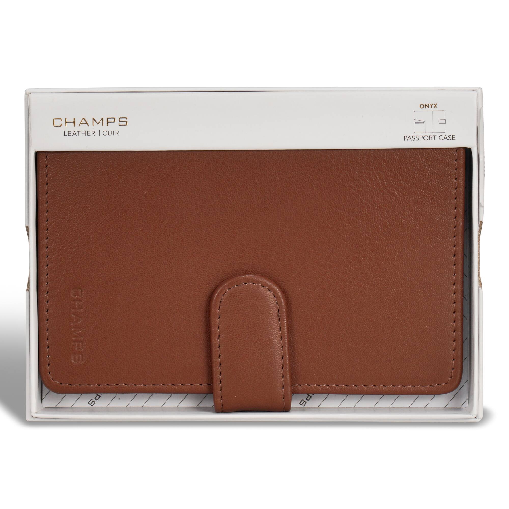 CHAMPS  
LEATHER | CUIR  

ONYX  
PASSPORT CASE  

CHAMPS
