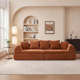 Anysun - Cloud Modular Sectional Sofa - Shape Boneless Couch & Deep Fluffy Seat, No Assembly Required for Living Room Bedroom - Orange