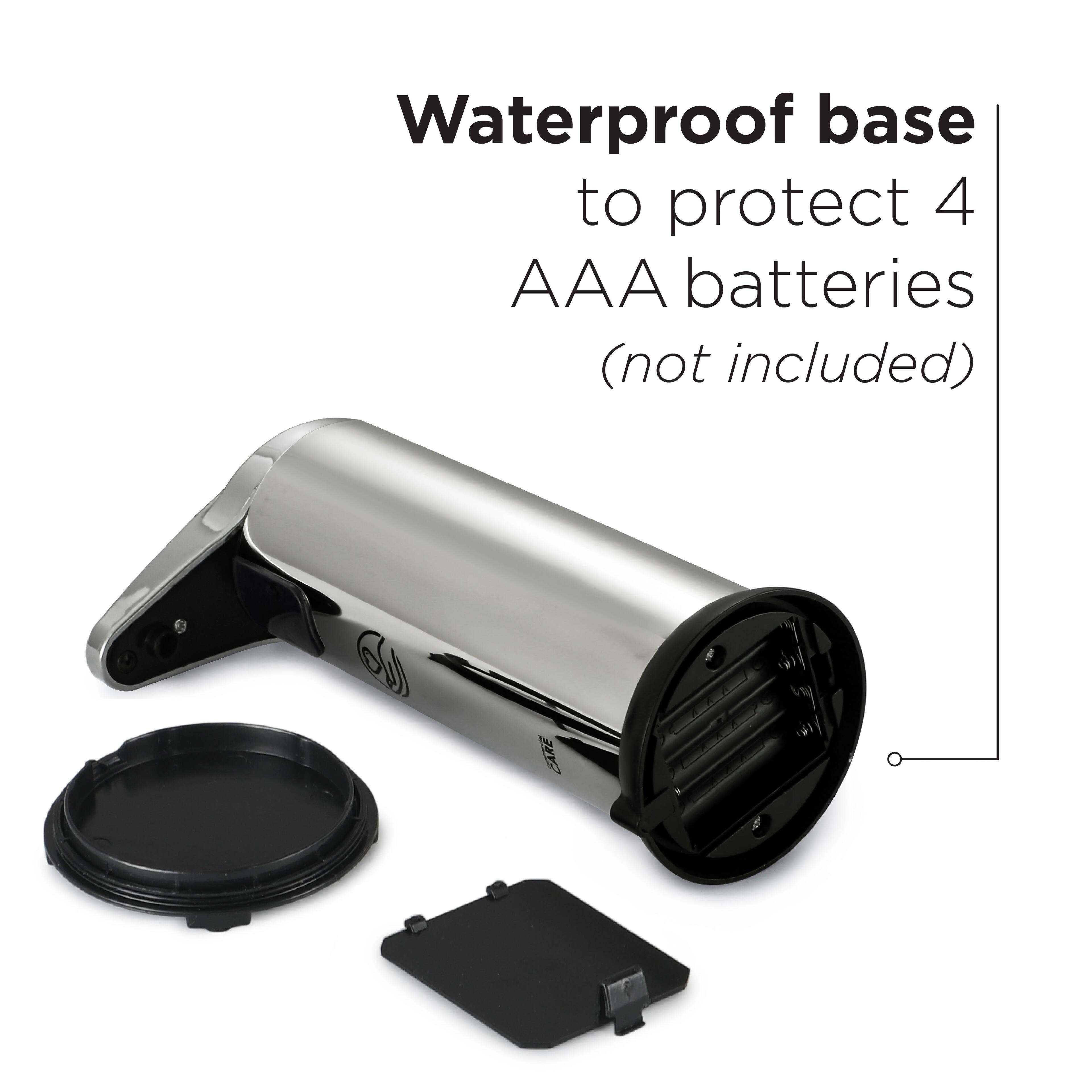 Waterproof base to protect 4 AAA batteries (not included)
