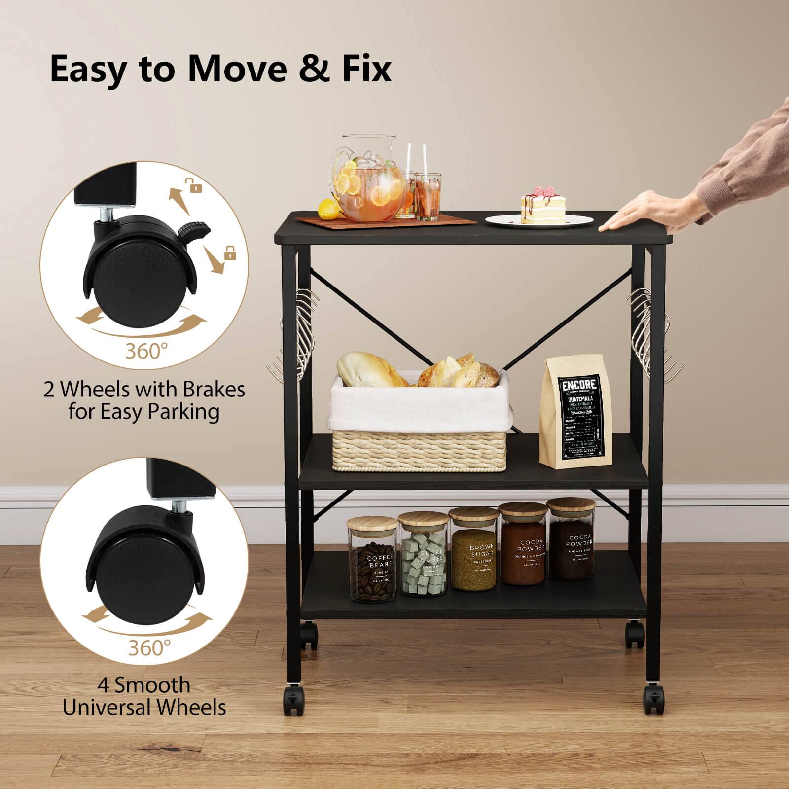 Easy to Move & Fix

2 Wheels with Brakes for Easy Parking

4 Smooth Universal Wheels