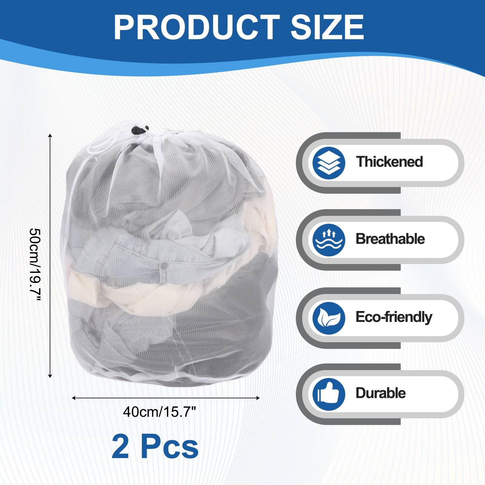 PRODUCT SIZE

Thickened 50cm/19.7"  
Breathable 40cm/15.7"  
Eco-friendly  
Durable  

2 Pcs