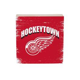 Evergreen Enterprises - Detroit Red Wings 6" Square Fan Chant Wood Block Shelf Sign - Multicolor
