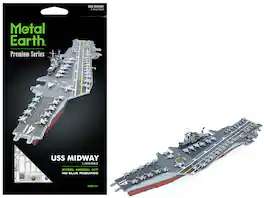 Model Kit USS Midway (CV-41) Aircraft Carrier (Challenging Difficulty) Steel Model Kit by Metal Earth