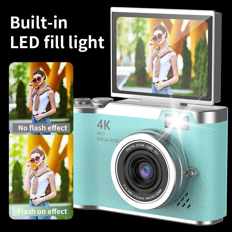 Built-in LED fill light

No flash effect

4K 48.0 MEGA PIXEL

DIGITAL ZOOM LENS 18X

F=2.4MM F=5.0mm

MACRO 52MM

Flash on effect