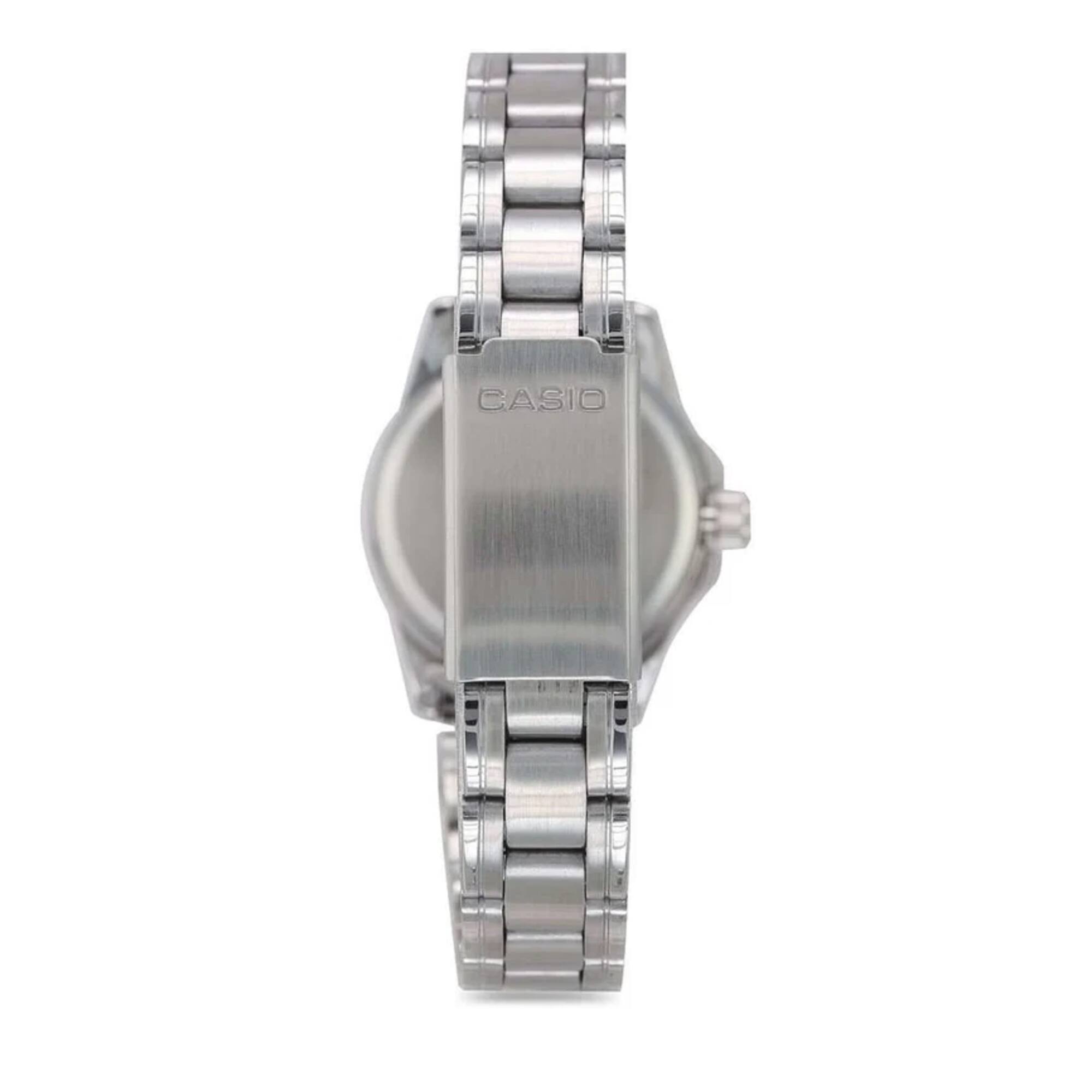 Alt View 2. Casio - Casio Women’s Silver Dial Stainless Steel Date Display Watch - LTP-1215A-7ACR - Silver.