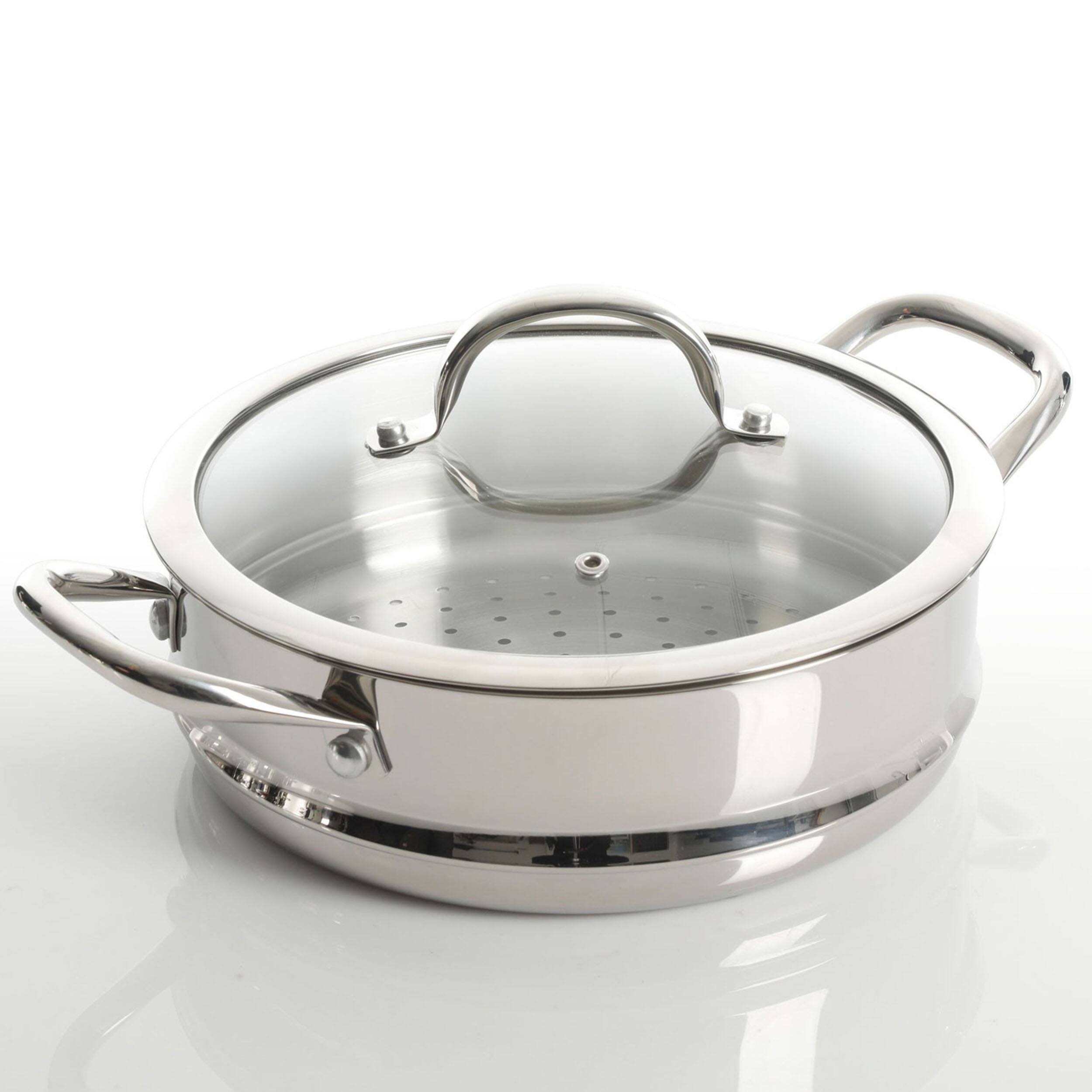 Alt View 8. Kenmore - Kenmore Elite Devon 10 Piece Heavy Gauge Stainless Steel Cookware Set - Silver.