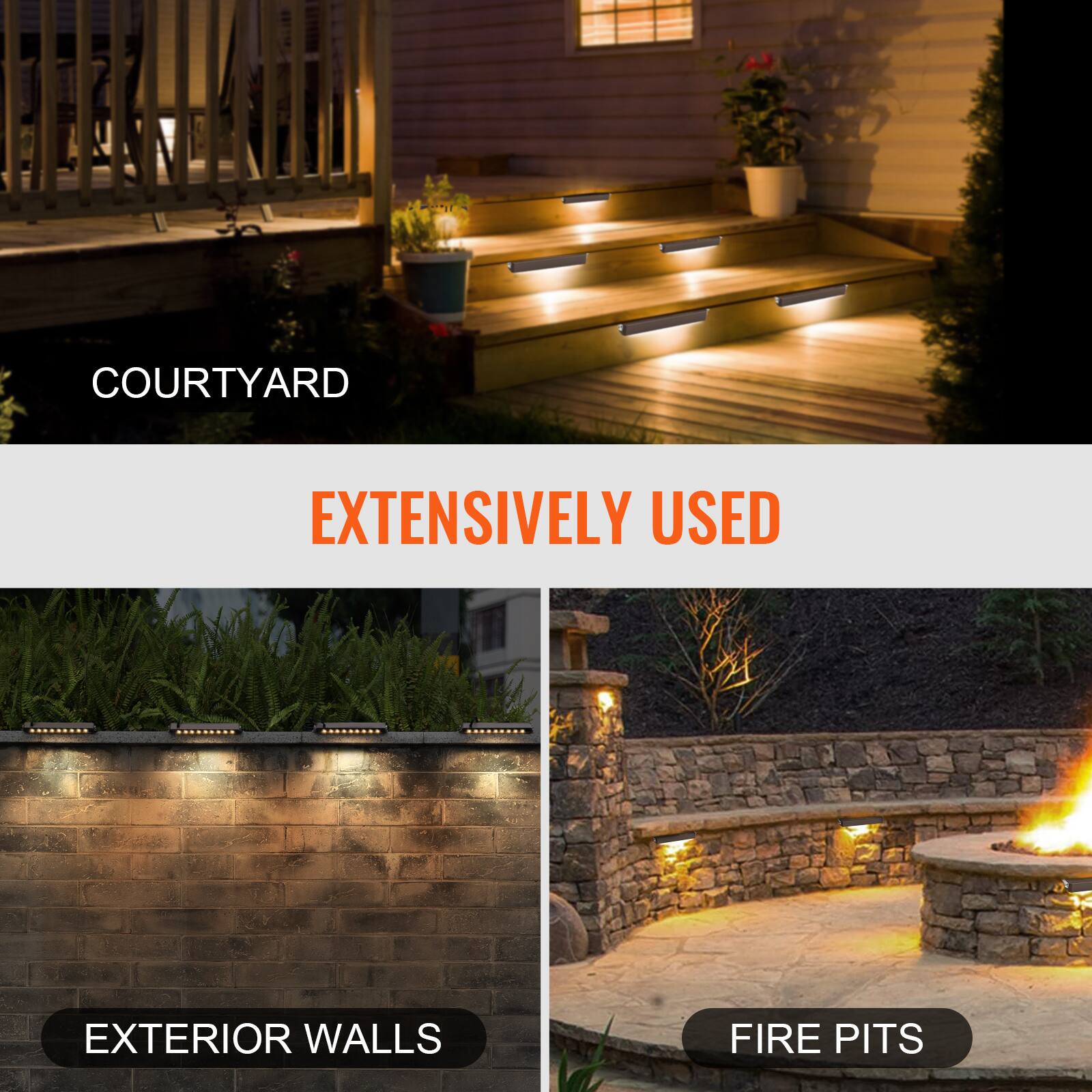 COURTYARD  
EXTENSIVELY USED  
EXTERIOR WALLS  
FIRE PITS