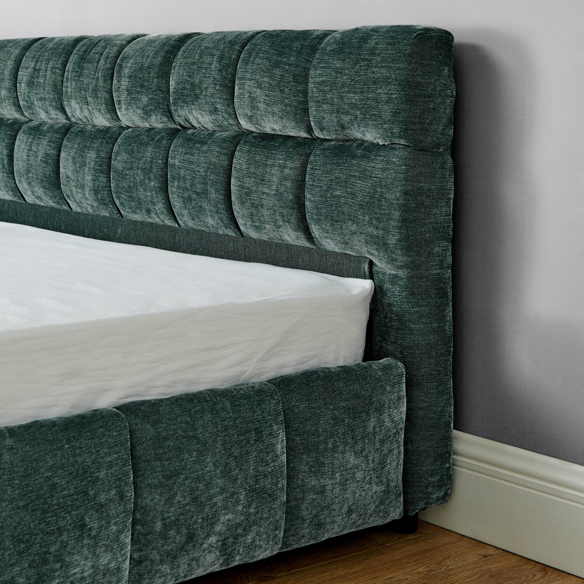 Alt View 1. Anysun - King Chenille Upholstered Bed Frame with Headboard - Solid Construction & Storage Drawer. - Blue.