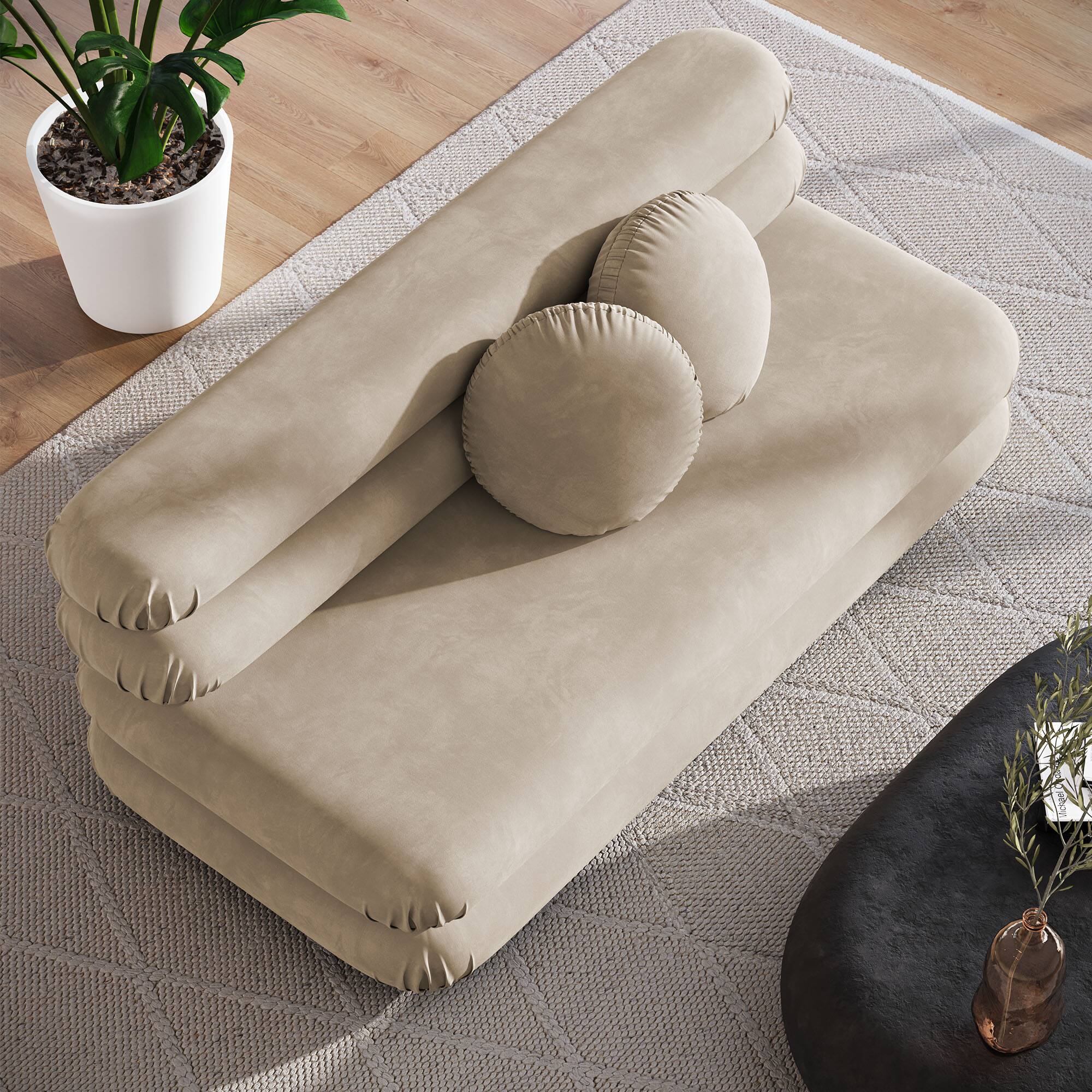 Alt View 10. Modway - Jubilee Modular Performance Velvet Armless Loveseat by Modway - Taupe.