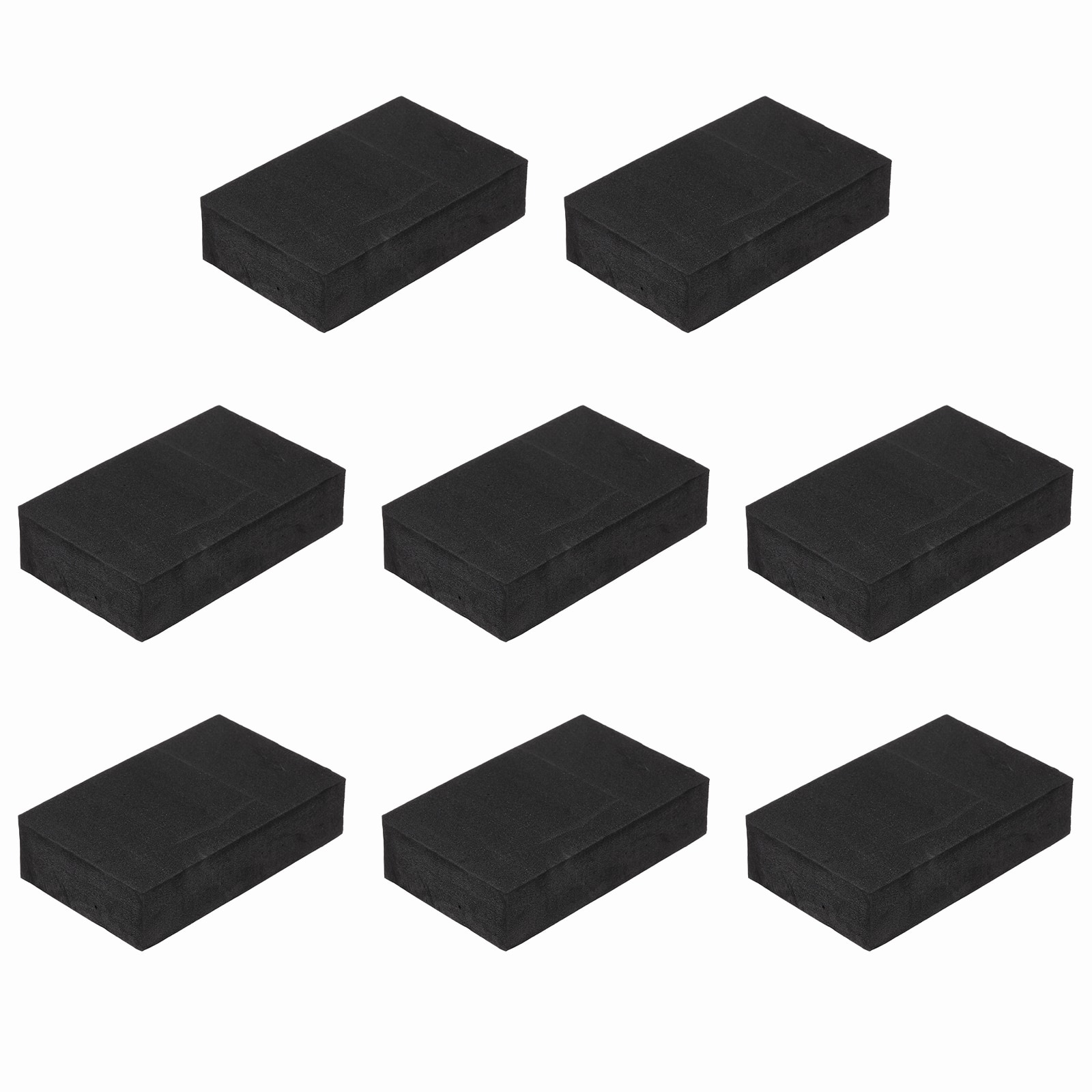 Unique Bargains - Single Sided Speaker Isolation Pads 80x50x15mm Square EVA Acoustic Foam Anti-Vibration Feet for Speaker Subwoofer, 8pcs - Black