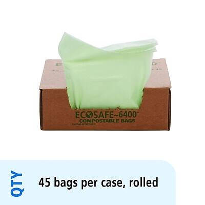 ECOSAFE 6400  
ECOSAFE COMPOSTABLE BAGS  
45 bags per case, rolled