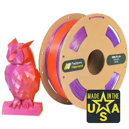 Factory Filament - 1.75mm Dual Color Silk Purple + Red PLA 3D Printer Filament, 1 KG Spool, Dimensional Accuracy +/- 0.02 mm - Purple/Red