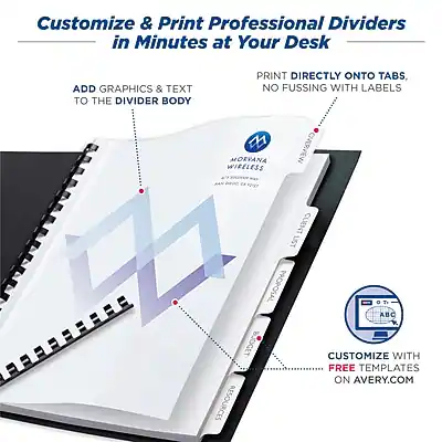 Envelope Deviders Avery Print On Unpunched Paper Dividers, 5 Tabs, 5 Sets/Pack White ...
