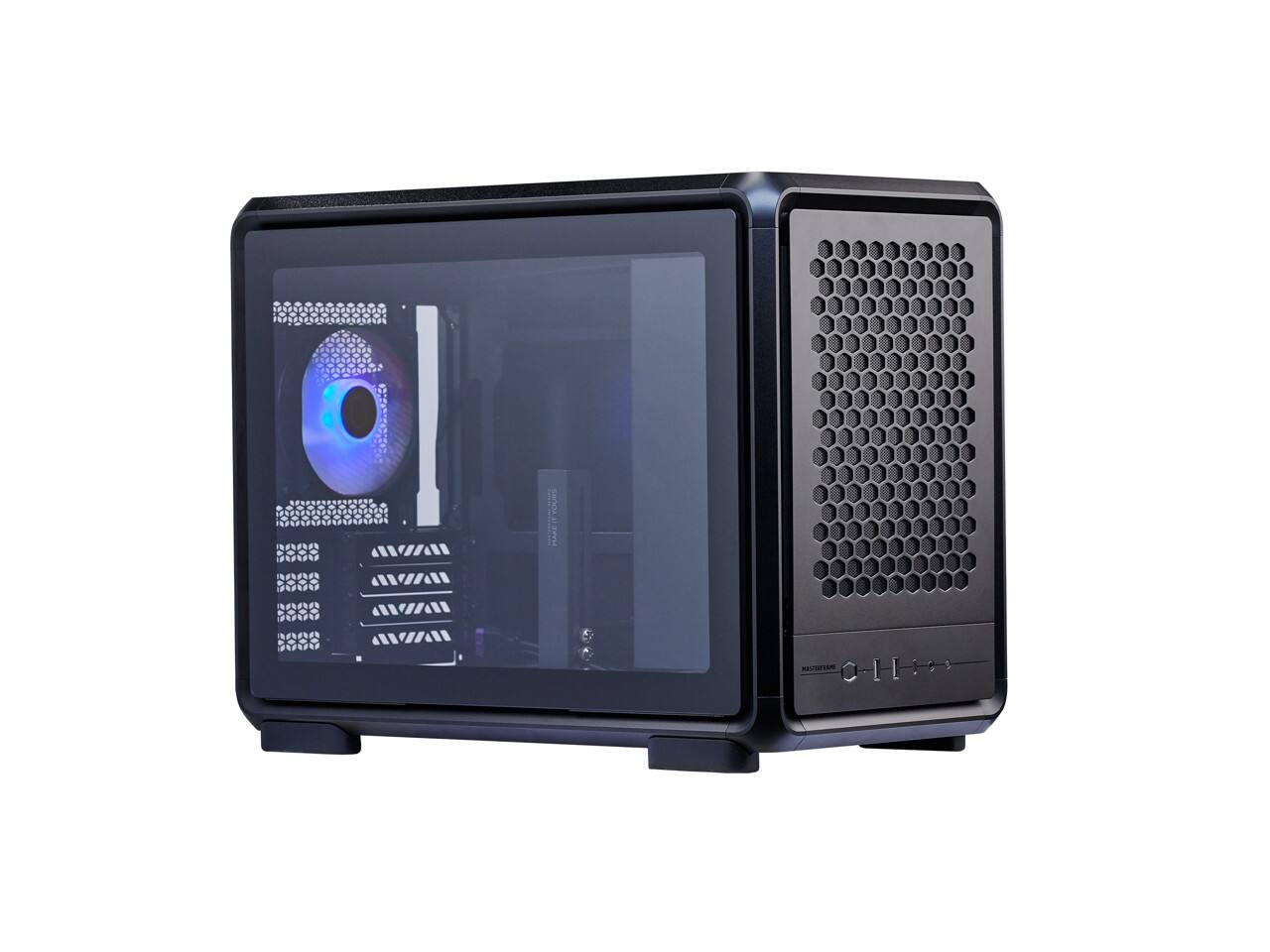 Angle. Cooler Master - Cooler Master MasterFrame 400 - mATX Modular Case, ARGB Fan, 390mm GPU, 360mm Radiator, Black - Black.