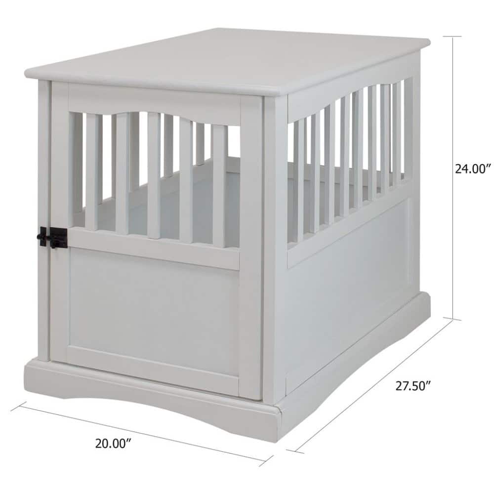 FurniFact - Dog Kennel Furniture with Lockable Gate - White