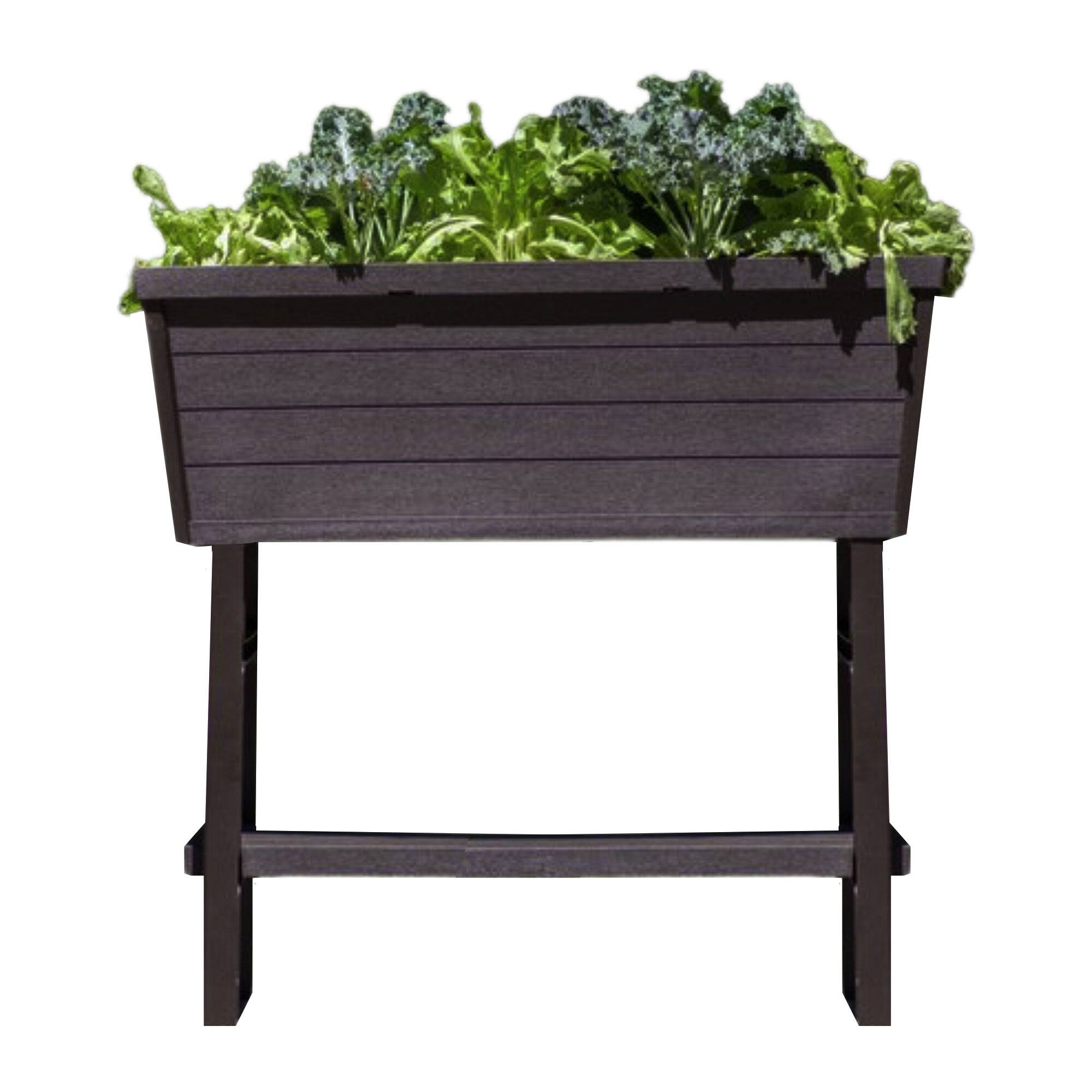 Alt View 7. Polymer Outdoor Products - Polymer Outdoor Products 14.5" L x 32.25" W x 31.12" H Raised Garden Bed, Brown - Brown.