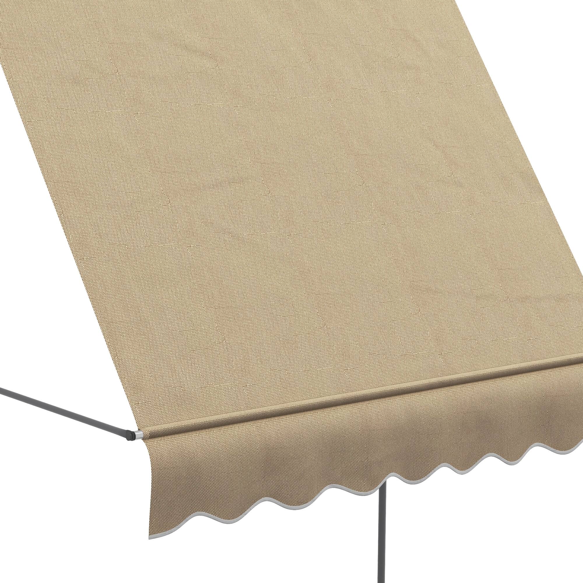 Alt View 5. Outsunny - Manual Retractable Awning, 79" Non-Screw Patio Sun Shade Shelter with Support Pole Stand and UV Resistant Fabric - Beige.
