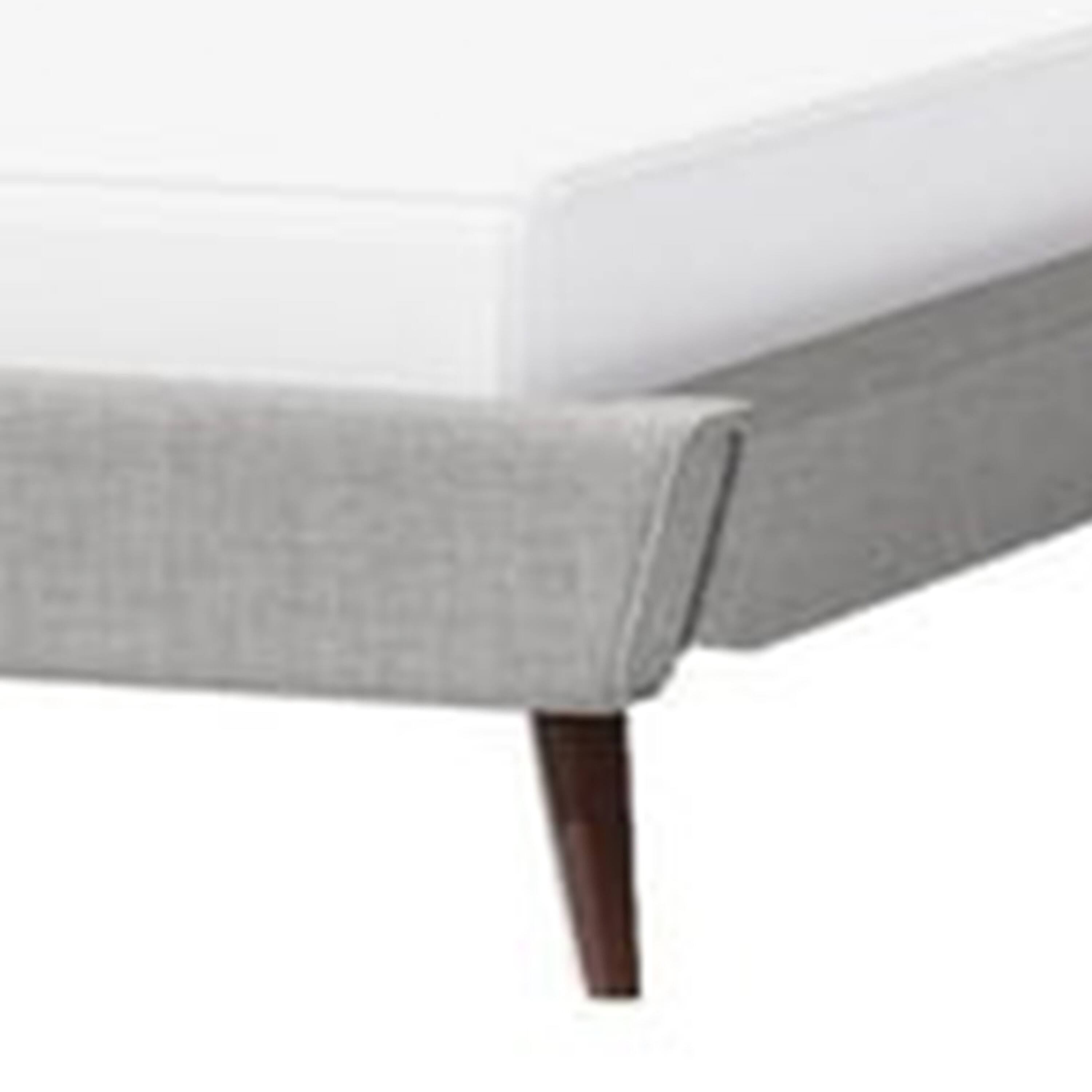 Back. Manhattan Lane - Levy Full Size Bed, Button Tufted Headboard, Modern Gray Upholstery - Gray, Espresso Brown.