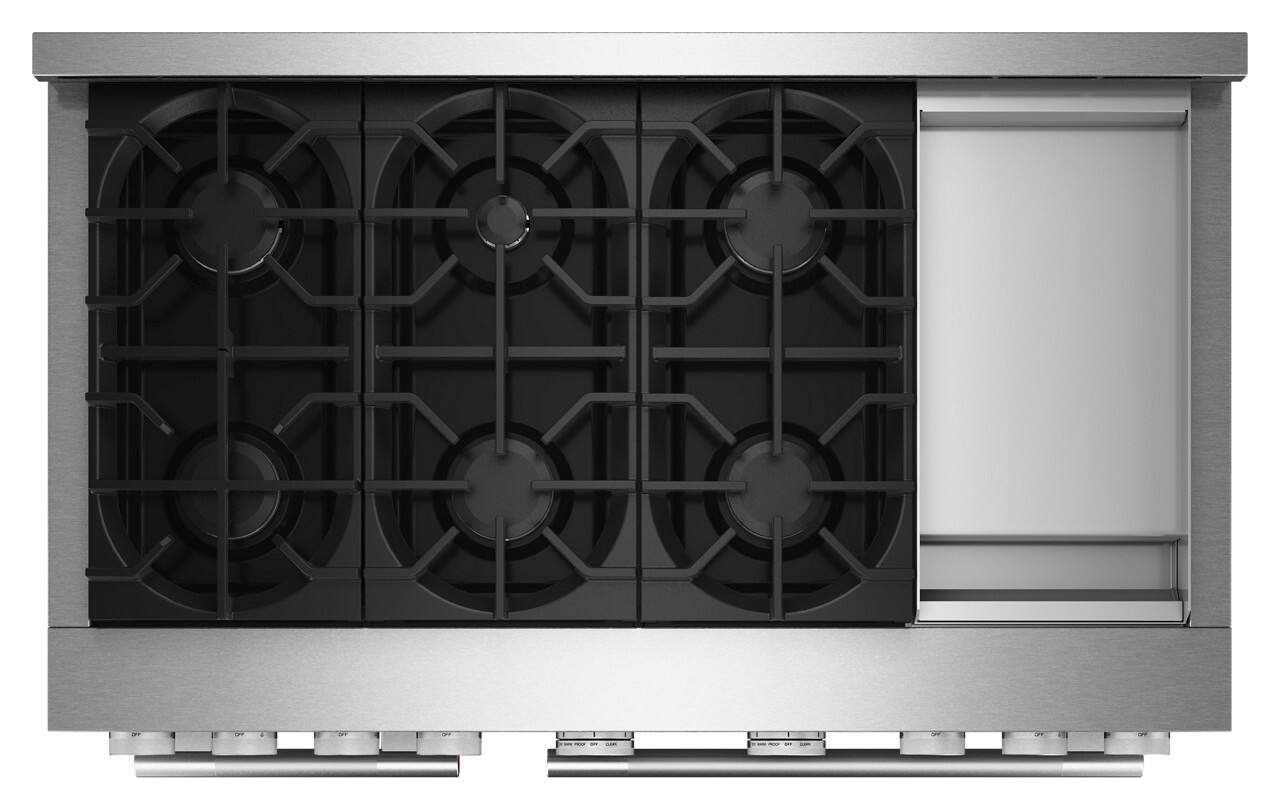 Alt View 3. KitchenAid - KitchenAid® 48-Inch 6 Burner Commercial-Dual Fuel Range with Griddle - Stainless Steel.