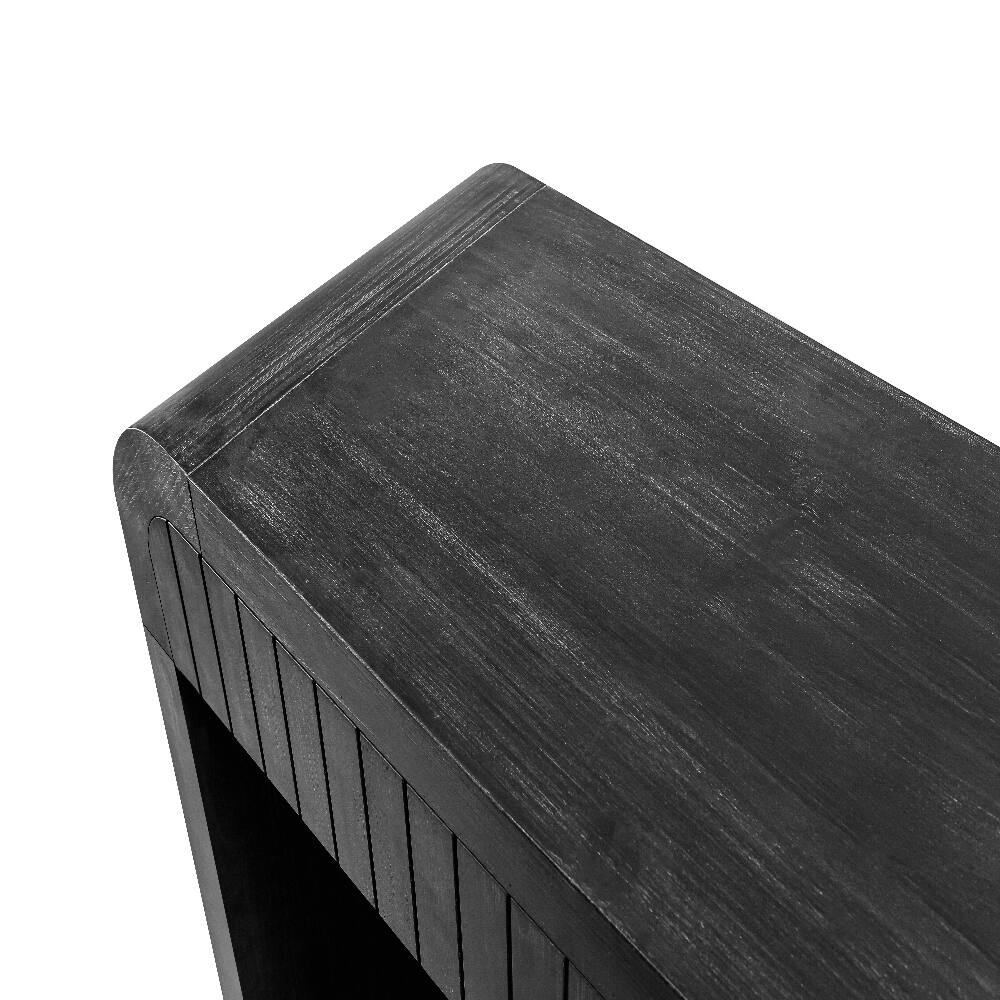 Alt View 8. Loheer - Loheer 59 inch farmhouse console table, Antique Black Entryway Table with Hidden Drawers - Antique Black.