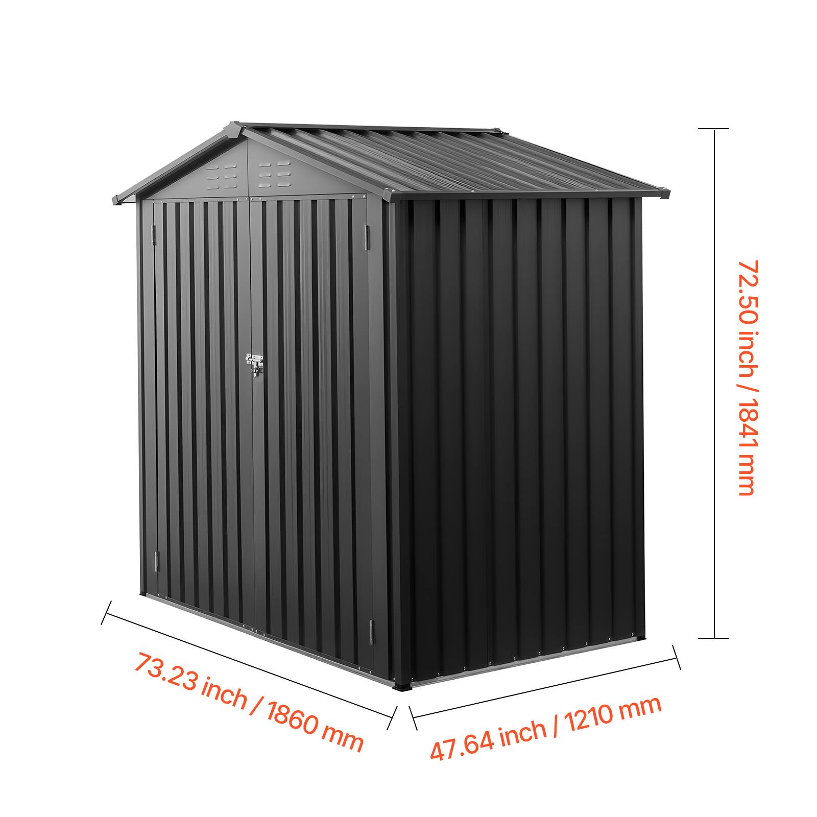 72.50 inch / 1841 mm  
73.23 inch / 1860 mm  
47.64 inch / 1210 mm