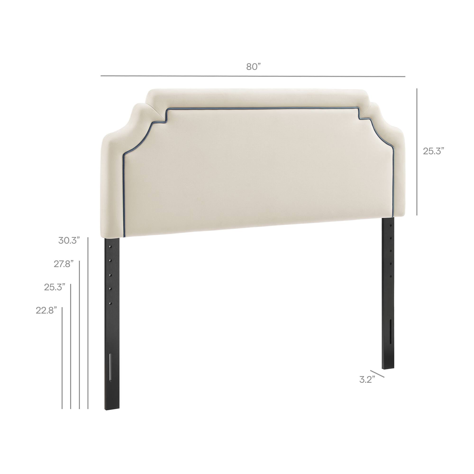 80" x 25.3" x 30.3" x 27.8" x 25.3" x 22.8" x 3.2"