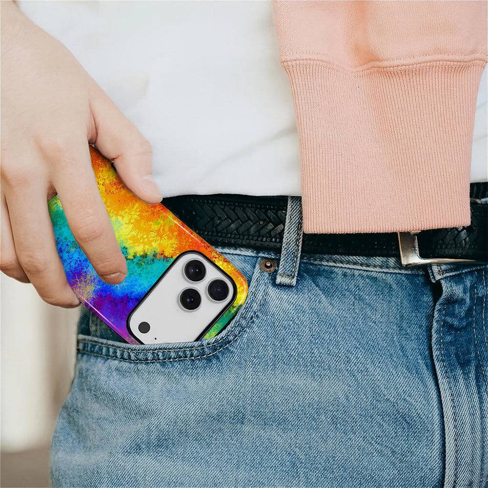Alt View 4. BUBM - Smartphone Case for iPhone - 2-Layer Durable Smartphone Protection Case - Prismatic Bloom - Prismatic Bloom for iPhone 17 Pro.