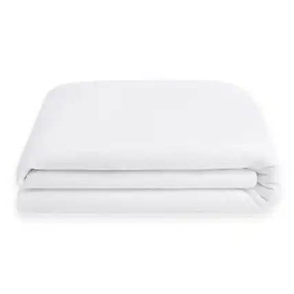 Front. Sleepgram - Sleepgram Breathable Sweat Proof Cotton Cover Mattress Protector, Full, White - White.