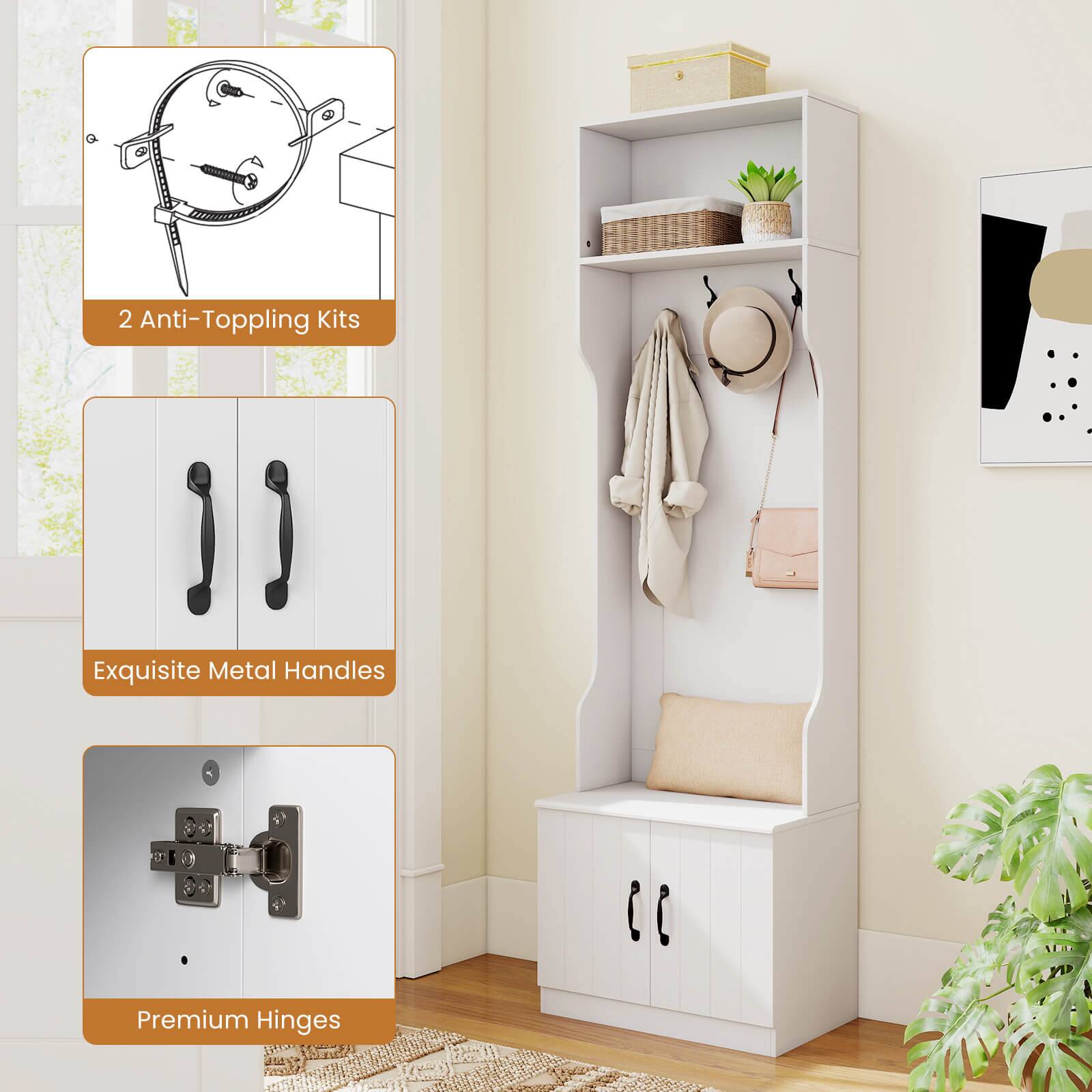 2 Anti-Toppling Kits  
Exquisite Metal Handles  
Premium Hinges