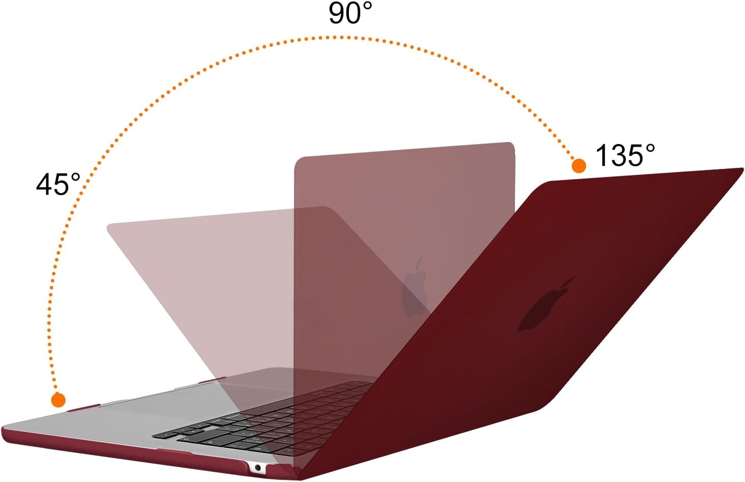 Back. mosiso - MacBook Air 15 inch Case for models A3448 A3241 A3114 A2941 (2023-2026) - Burgundy.