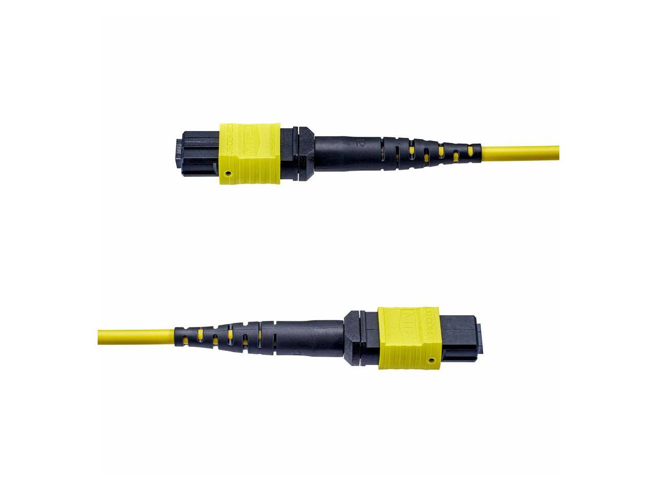 Alt View 1. Startech - StarTech 1m MTP/MPO 12F OS2 Single Mode Fiber Optic Cable, Type-A, APC Female, OFNP Plenum, 9/125.