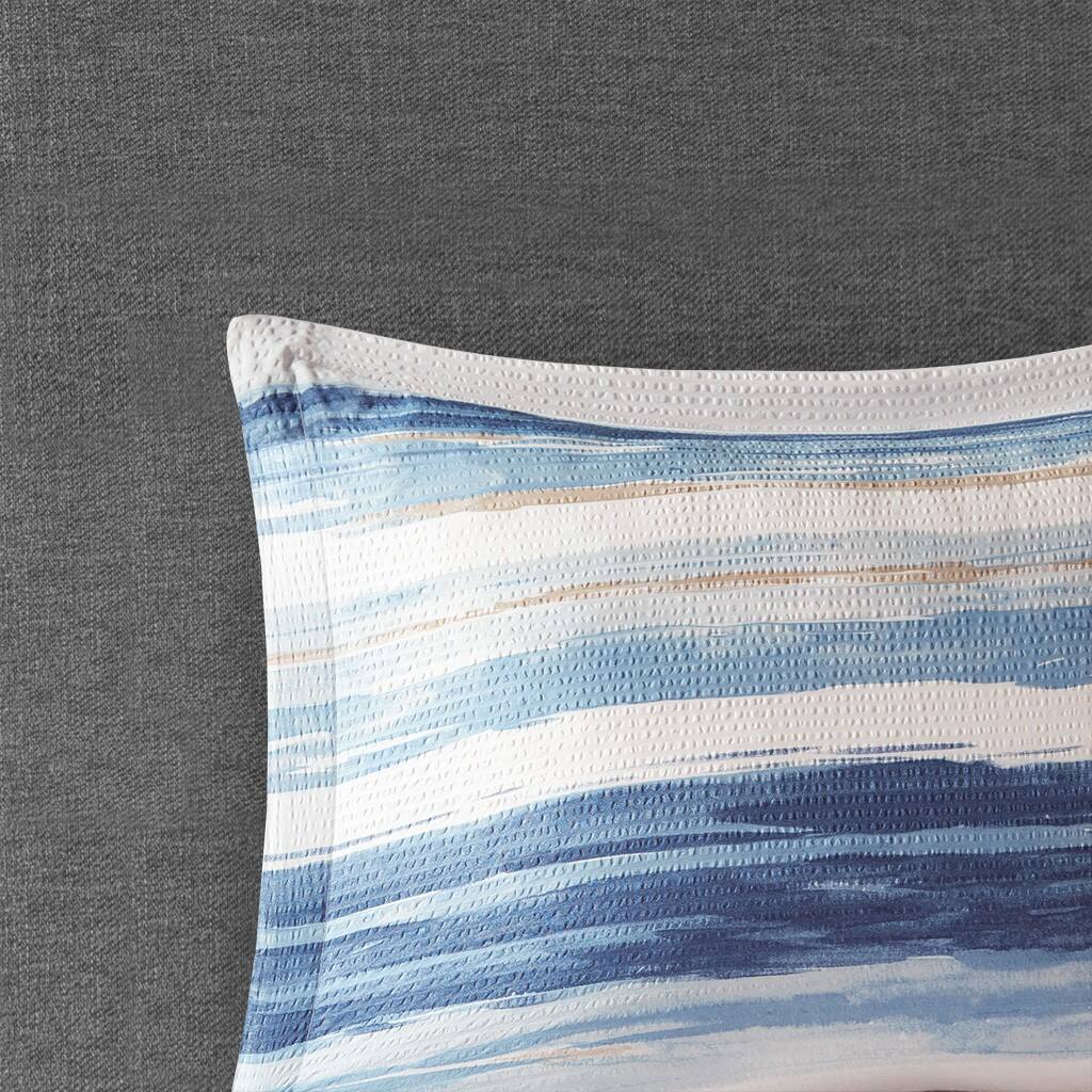 Alt View 3. Gracie Mills - Gracie Mills Javier 8-Piece Tranquil Seersucker Stripe Comforter and Quilt Set Collection - Blue.