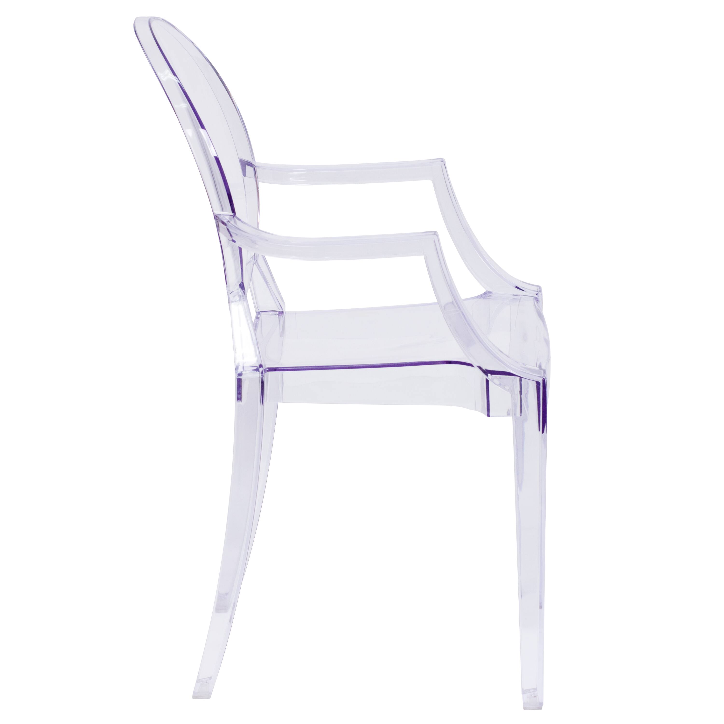 Alt View 6. Emma + Oliver - Oval Back Ghost Chair with Arms - Clear.