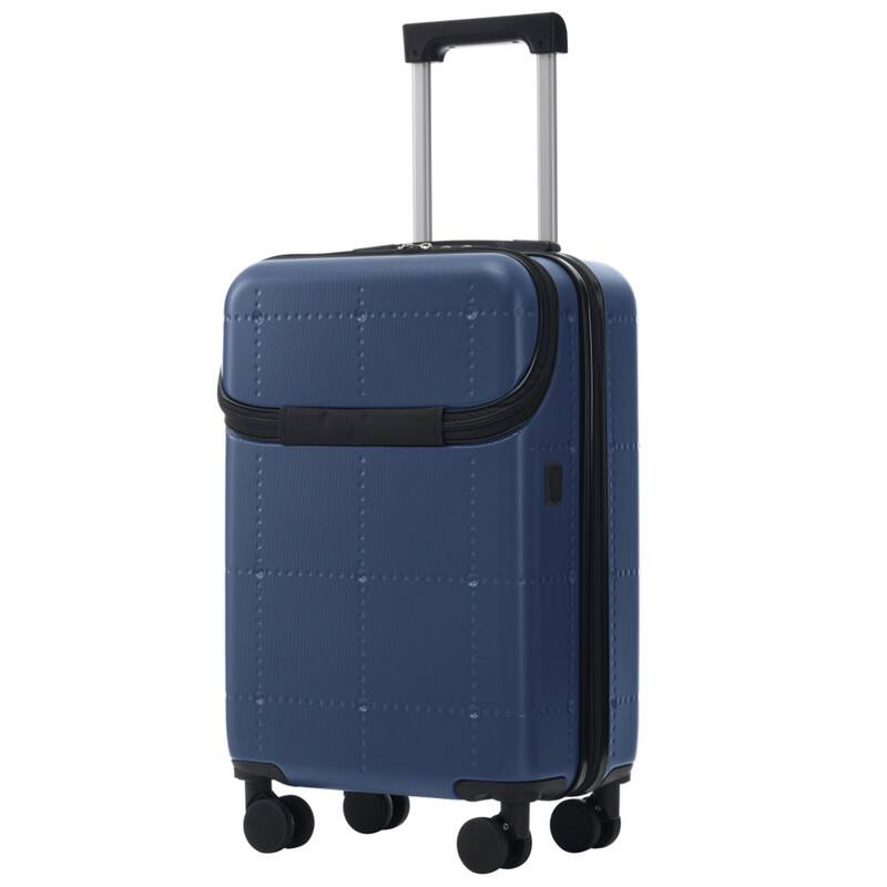 Alt View 9. HTUTWOO - Hardside Luggage - 5 Piece with Bags -20" Half-opening Carry on with USB Port,Expandable 24"/28",Spinner Wheels,TSA Lock - Blue.