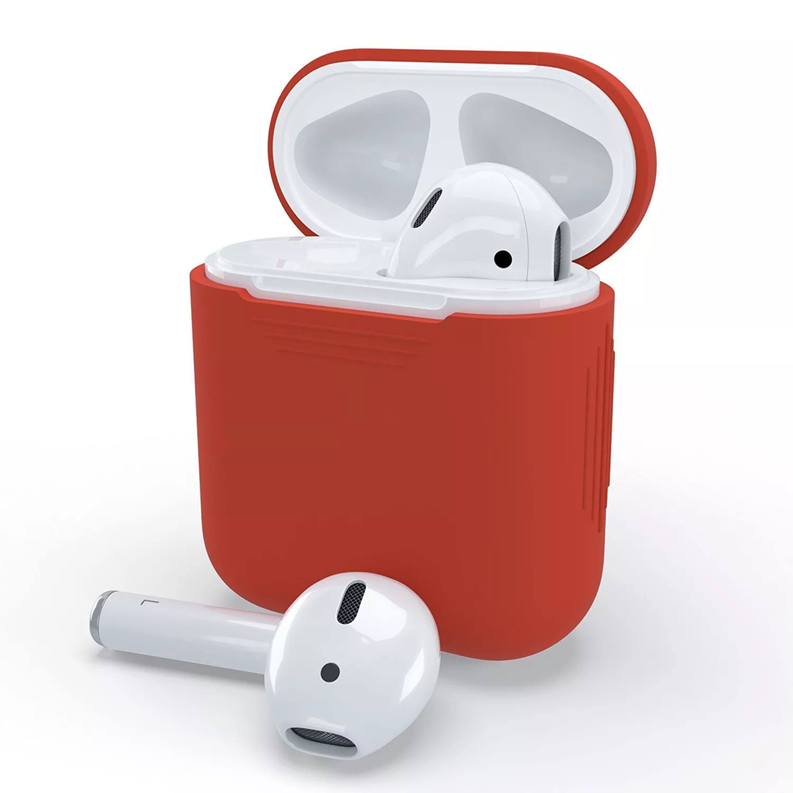 Angle. Kitcheniva - AirPods Protective Silicone Case Cover - Red.