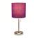 Front. Limelights - Stick Lamp with USB charging port and Fabric Shade - Purple.