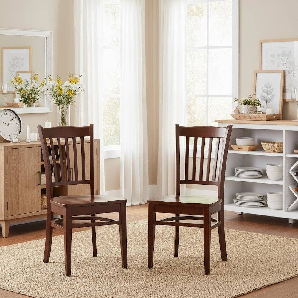 Back. FurniFact - Mahogany Dining Chair - Brown.