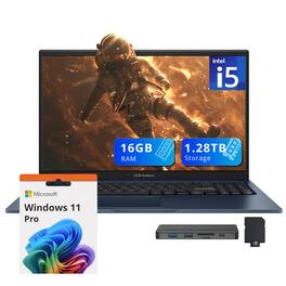 ASUS - Vivobook 15 15.6" Laptop,Intel i5-1235U,16GB RAM,1TB SSD+288GB Dock Station,Intel Iris Xe Graphics,Win 11 Pro - Blue
