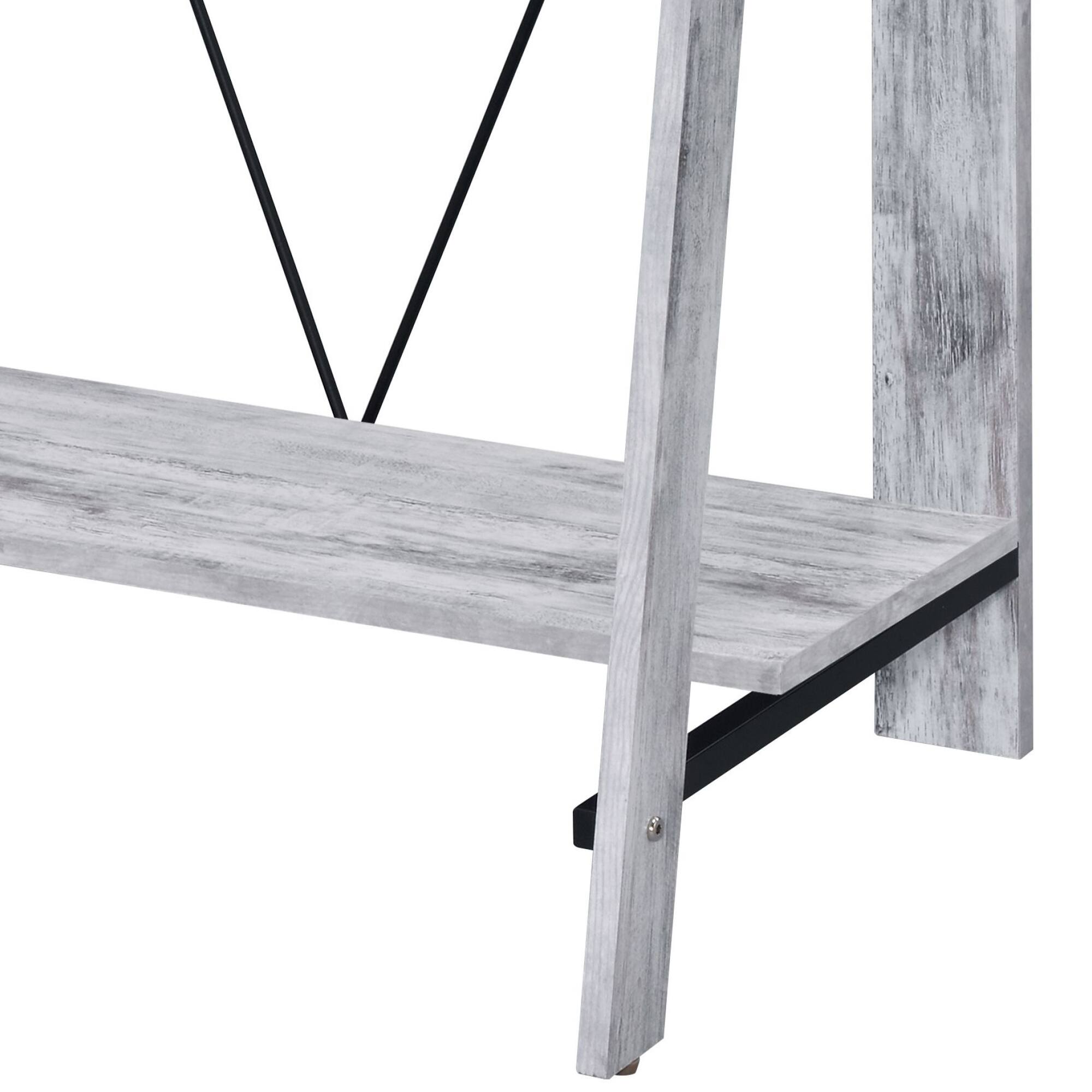 Left. GOODSILO - Antique-Inspired Writing Desk with USB Charging Ports and Storage Compartments for Home Office Use - White.