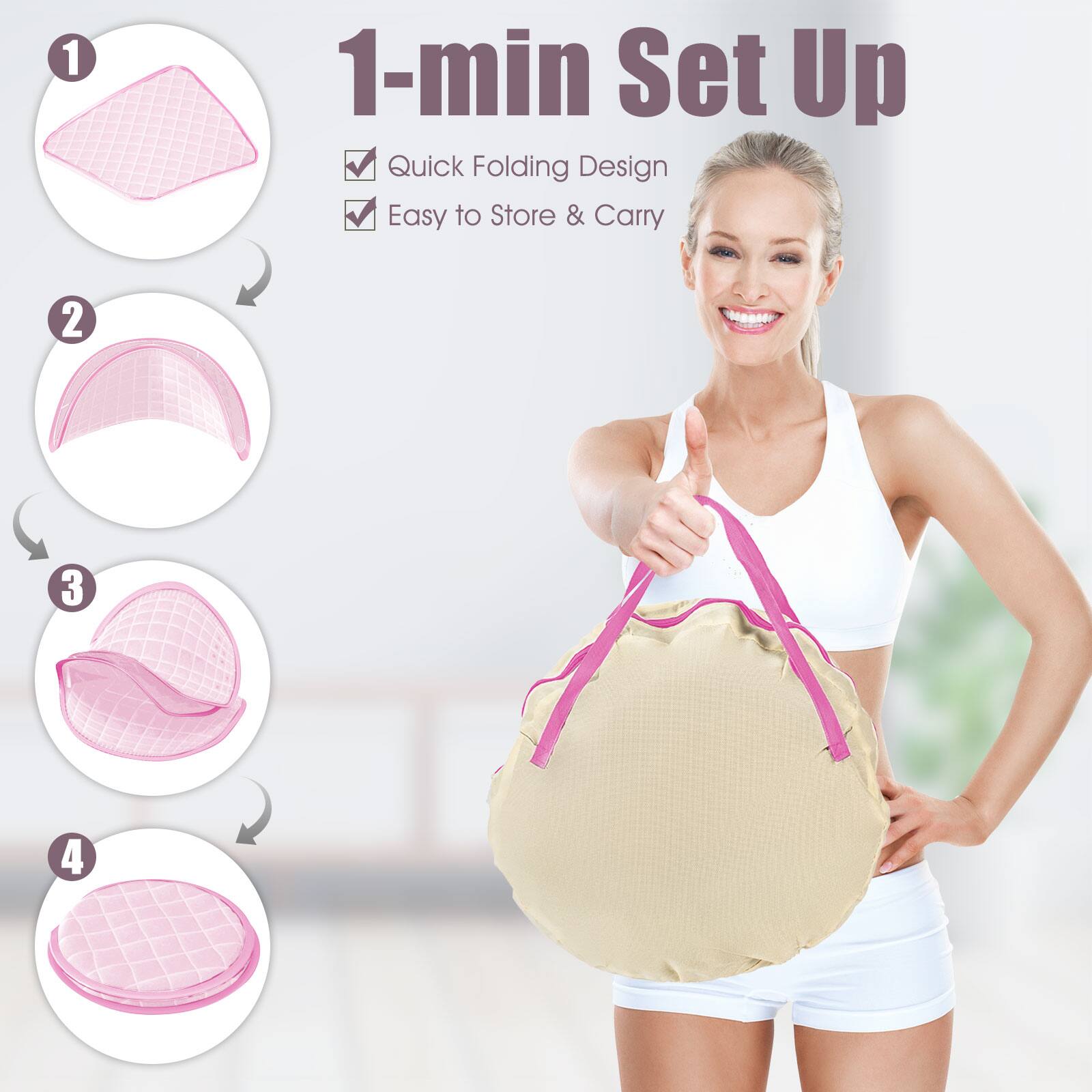 1-min Set Up Quick Folding Design Easy to Store & Carry