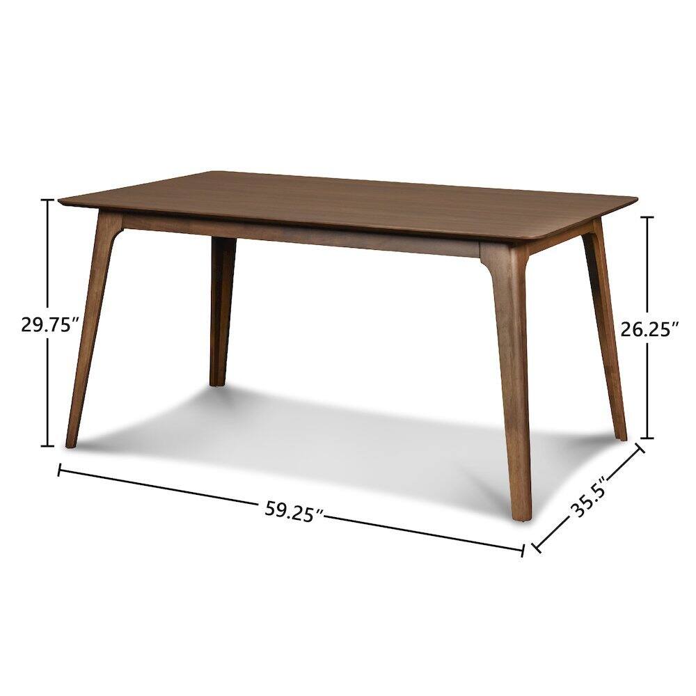 FurniFact - 60'' Mid-Century Modern Wood Dining Table, Brown Kitchen & Dining Room Table - Walnut price history on PriceWatchPro