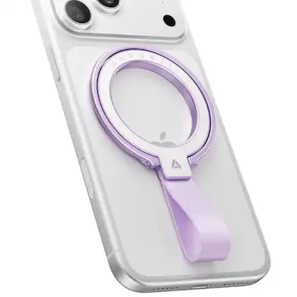 Front. HM 1810 - Magnetic Phone Grip Holder For Magsafe Ring Stand Kickstand Compatible With Accessories 17 Air 16 Pro Max - Purple.