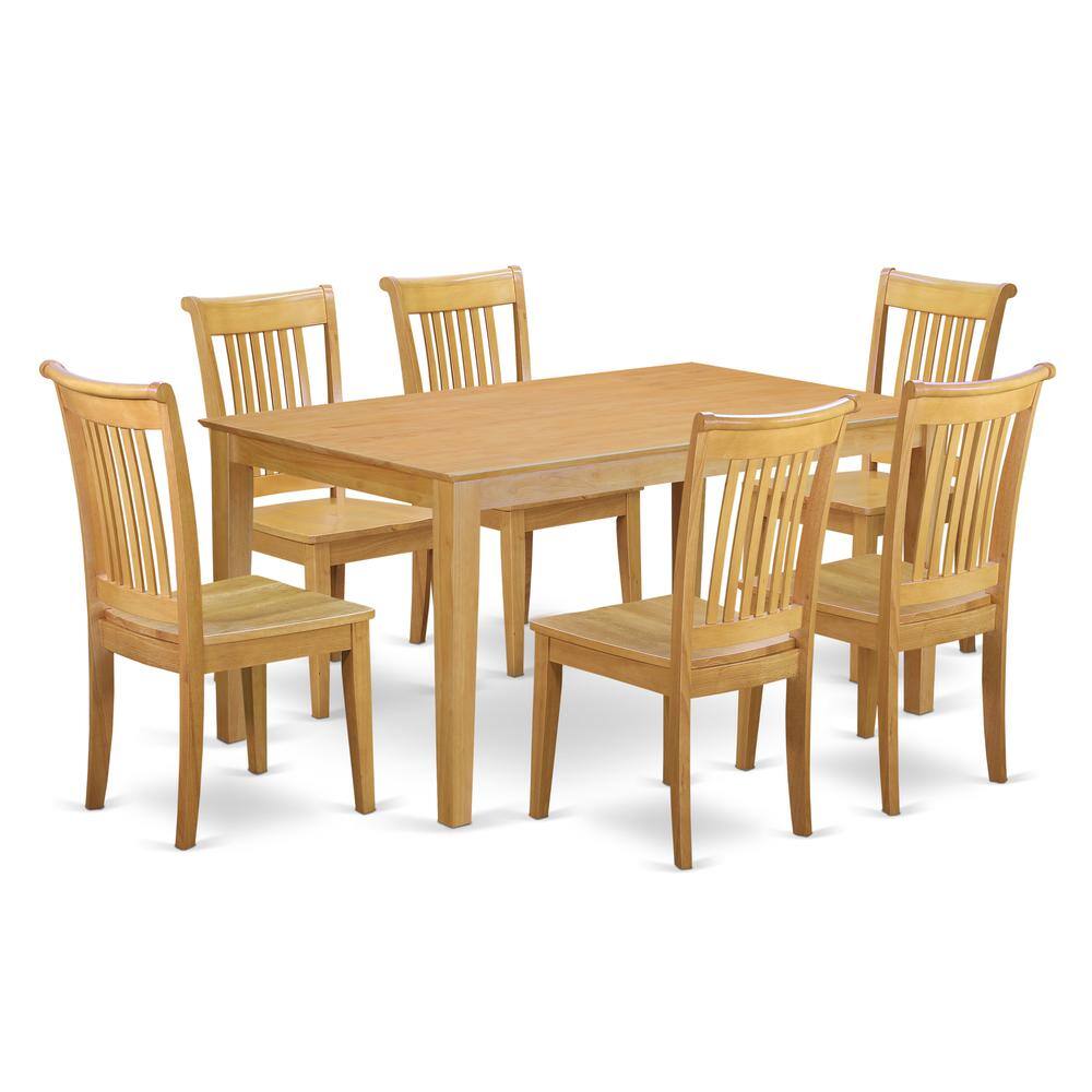 Back. East West Furniture - Dining Room Set Oak - Brown.